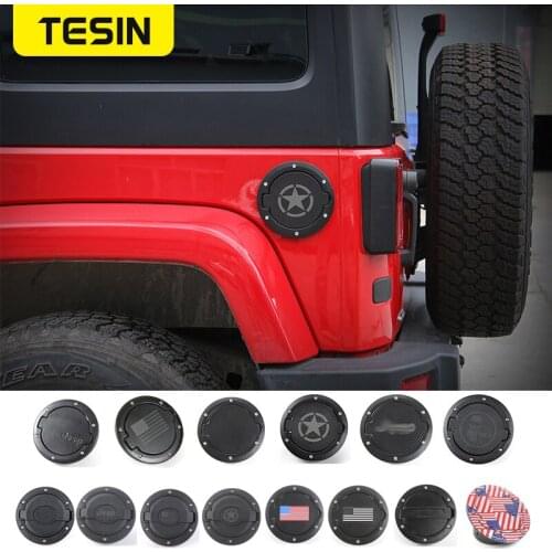 TESIN Tank Covers for Jeep Wrangler JK 2007-2017 Car oil Cap Fuel Tank Cap Cover for Jeep Wrangler Accessories Car Styling