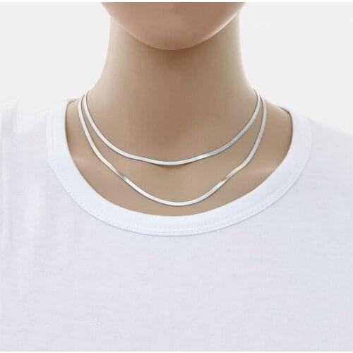 Fashion simple and versatile necklace collar short clavicle double blade chain jewelry hot sale