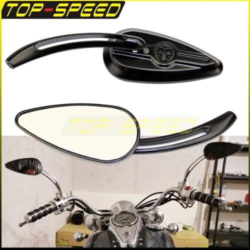 Motorcycle Rearview Aluminum Mirrors Handlebar Rear View Mirror For Harley Heritage Softail Dyna Cruiser Scooters