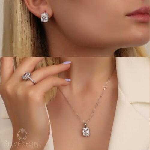 925 Sterling Silver Baguette Set Birthday Anniversary Fashion Engagement Handmade Wedding Band Top Quality Charm Jewelry Model 6