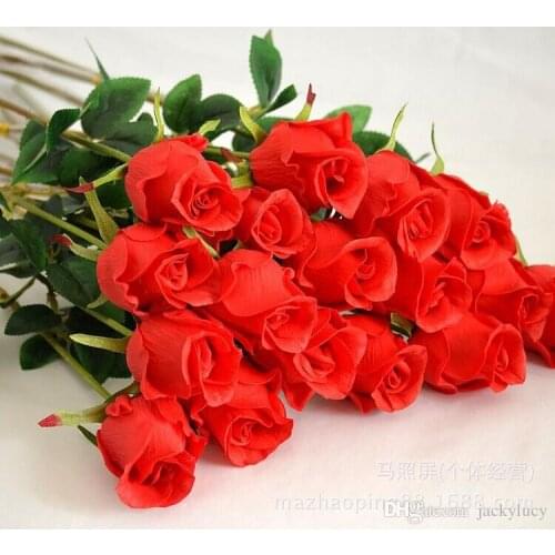 Real Touch Elegant PU Rose Artificial Flowers Simulation Christmas Ornament Bouquet Flowers For Wedding Centerpieces Decorations