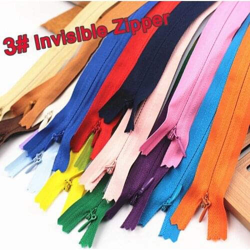 50pcs 3# 15cm 28cm 35cm 50cm 60cm 65cmNylon Coil Invisible Zippers for Tailor Sewing Cloth Accessorie Handcraft Crafts Zippers