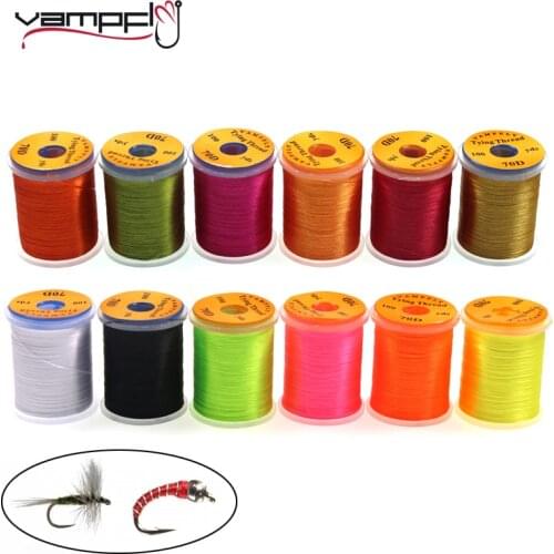 Vampfly 12pcs/set 70D Fly Tying Thread for Midge Nymph Small Dry Flies Tying Material