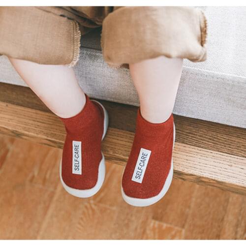 Toddlers Baby Socks Anti-slip Infant Baby Girls Sock Shoe with Rubber Soles Kids First Walker Warm Terry Thick Socks Winter Fall