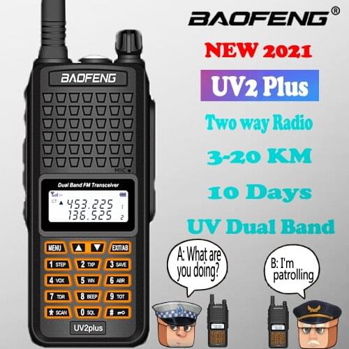 2021 Baofeng new walkie-talkie long distance 20km Baofeng UV2plus cb ham radio HF transceiver UHF VHF radio Better than UV5R-8W