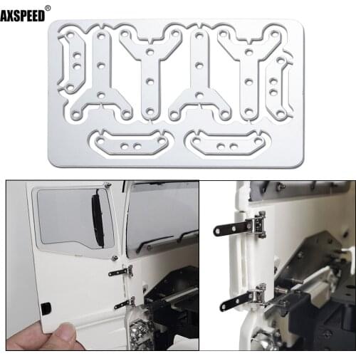 AXSPEED 4pcs Silver Metal Alloy Trailer Cargo Box Hinge Side Door Hinge for 1/14 Tamiya Tractor Truck RC Car Upgrade Parts