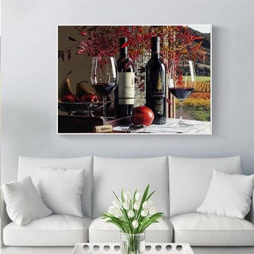 Full Square/Round 5D DIY Diamond Painting Fruits and Wine Rhinestones Mosaic Diamond Embroidery Sale wall home decoration FG1779