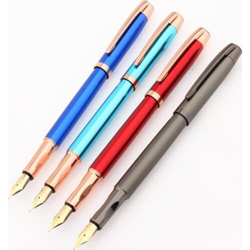 Luxury quality 3699 Metal Colors Fine Pen body Business office Fountain Pen student School Stationery Supplies ink pens