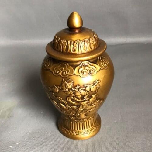 Collect China Fine Workmanship Copper Sculpture Brass Admiraljar Pot Metal Crafts Home Decoration