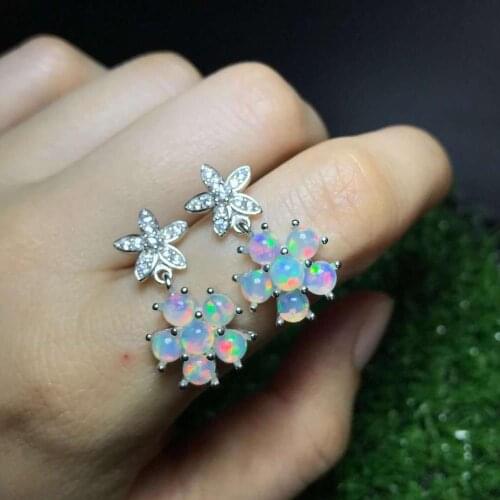 Flower Style Natural Real OPal Earrings, 925 Sterling Silver Fine Elegant Jewelry for Women Earring