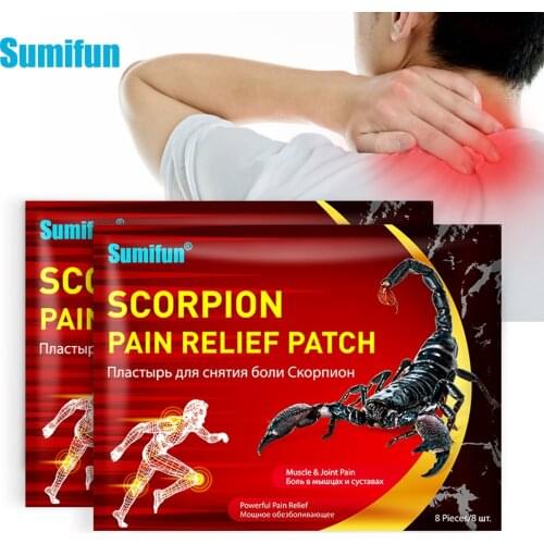 Sumifun 8pcs Scorpion Venom Plaster Lumbar Arthritis Joint Back Knee Neck Shoulder Pain Relief Patch Analgetic Balm Paste Sticke