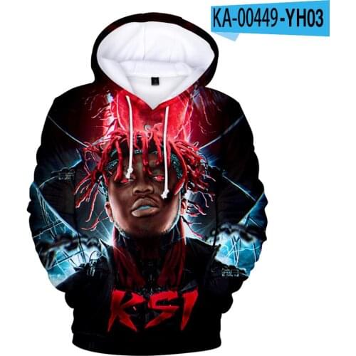 Singer KSI Hoodies 3D Tops Coats Hip Hop Women Men Sweatshirts Casual Hoodie Sweatshirts Children Pullover Kpop 3D Hoodies
