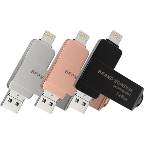 Usb Flash Drive For iPhone / Android / PC Usb3.0 Pendrive with Micro USB / Lightning / USB 3.0