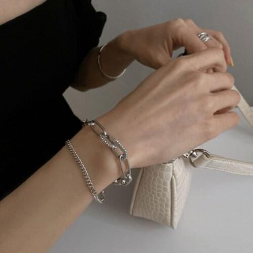 S925 Sterling Silver Bracelet For Women Crystal Chain Double Chain Student Bracelet Jewelry Wholesale