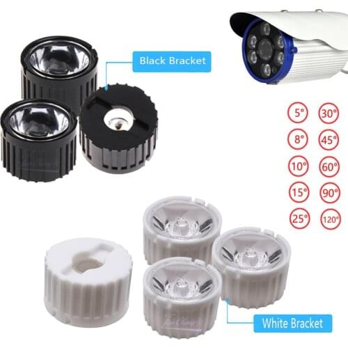 10set High Power 1W 3W 5W LED Lens 20MM PMMA Lenses With Bracket 5 8 15 25 30 45 60 90 120 Degree For 1 3 5 Watt Light Beads
