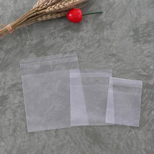 100 Pcs White Frosted Cookies Packaging Bags, OPP Self-adhesive Plastic Candy Baking Jewelry Gift Bags Party Supplies