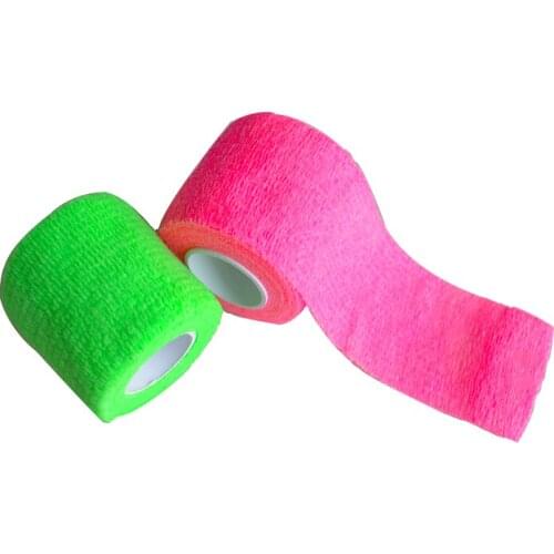 12Pcs Sports Waterproof Elastic Bandage Florescence Self Adhesive Muscle Finger Security Protection First Aid Wrap 4.5m*5cm