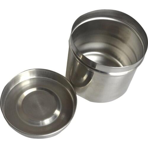 2Pcs Stainless Steel Medical Sterilizing Cotton Cylinder Anti High Temperature Corrosion Resistant Medical Instrument Container