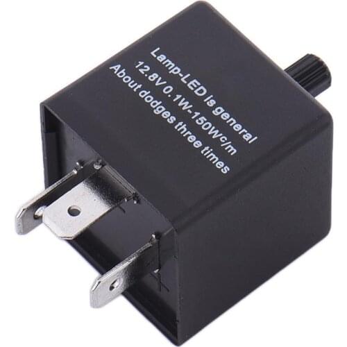 3 Pin Car Motorcycle LED Flasher Relay 12V Universal Electronic Adjustable Freauency LED Turn Signal Light Blinker Flasher Relay