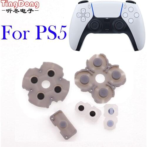50 Sets Soft Rubber Silicone Conductive Adhesive Button Pad keypads for Sony PS5 Playstation 5 Game Controller Repair Parts