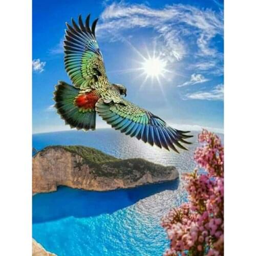 5D DIY Embroidery Diamond Picture Animal Home Decor Painting Sky Full Round Drill Eagle Cross Stitch Wall Sticker Handmade Gift