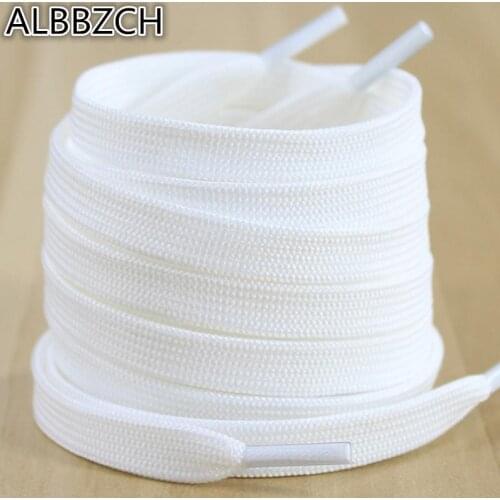 White Double Layer Flat Nylon Shoelaces For Sneakers Canvas And Casual Shoe Laces Length 60cm 90cm 100cm 120cm 140cm 160cm 180cm
