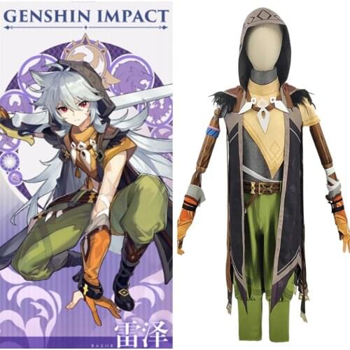 RAZOR Cosplay from Genshin Impact New Game Project Cosplay Costume Wolf Boy Halloween Christmas Man Clothes Anime Cloak Clothes