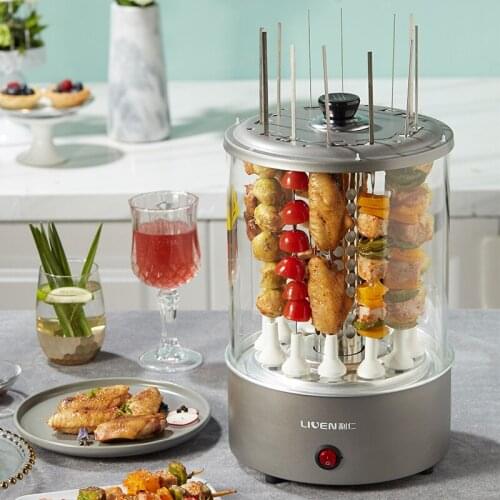 Electric Barbecue Machine 1100w Household Autorotation Kebab Machine Small smoke-free BBQ Maker
