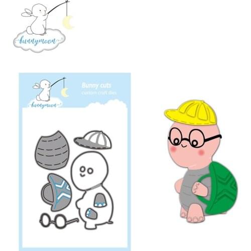 CH Cool Girl with Turtle Shell Metal Cutting Dies 3D DIY Scrapbooking Carbon Sharp Craft Die Photo Invitation Cards Decoration