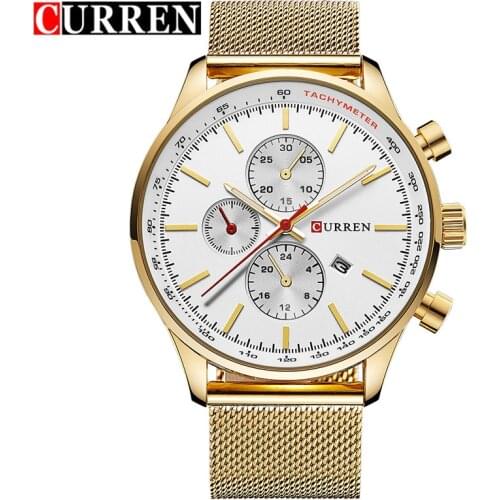 2018 NEW HOT CURREN Mens Watches Fashion&Casual Full Sports Watches Relogio Masculino Mens Business relojes Quartz watch