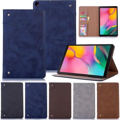 Leather Case Cover For Samsung Tab A 10.1 2019 T510/T515 Flip Fold Book Protective Stand Shell PU Bracket Skin With Card Solt