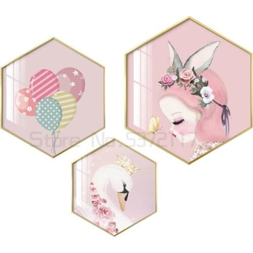 Childrens room decoration painting bedside layout hanging painting warm background wall lovely princess murals