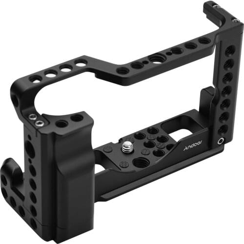 Volg Camera Cage Rig with Cold Shoe Mount 1/4 3/8 Threaded Holes Shoulder Strap Hole Replacement for Canon M6 Mark II Camera