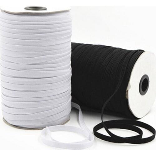 White/Black High Elastic Sewing Elastic Band Fiat Rubber Belt 5Meter/Lot 3/6/8/10/12/14mm Waist Band Stretch Rope Elastic Ribbon