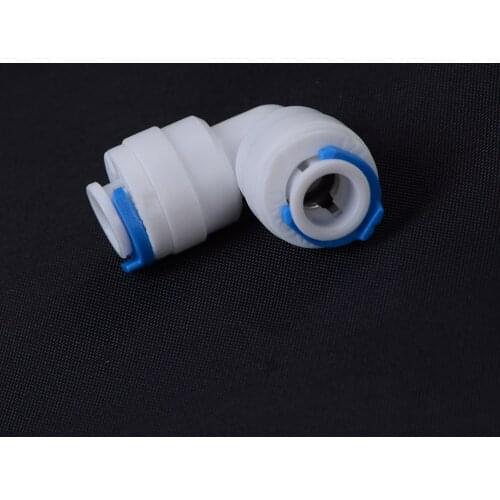 Aquarium RO Water Filter Reverse Osmosis System L Shape 1/4" - 1/4" OD Tube POM Pipe Fitting Hose Elbow Quick Connector