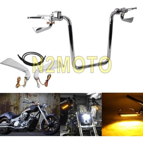 Chrome Motorcycle 12 Pcs Axe Sequential LED Mirror Rear View Mirrors w/Turn Signal Light for Harley Sportster Road King Touring