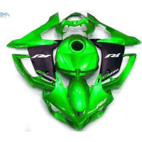 Customized Injection fairing kit fit for YAMAHA 2007 2008 YZFR1 YZF R1 07 08 green black motorcycle fairings body kits YB32
