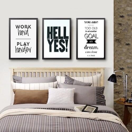 Original Watercolor Creative personality English letters Print Abstract Picture Home Art Decor Canvas Painting No Frame Gifts