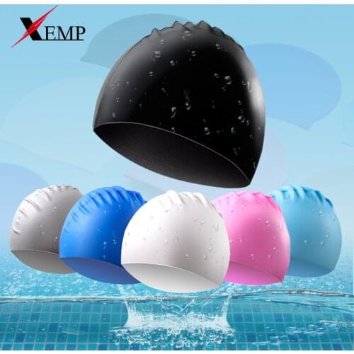 Adults Swimming Caps Men Women Long Hair Waterproof Swim Pool Cap Ear Protect Large Natacion Badmuts Silicone Diving Hat