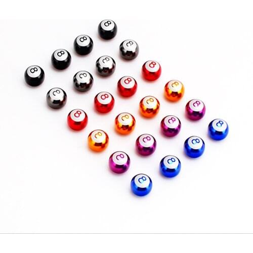 4PCS Black Number 8 Car Wheel Valve Caps Air Auto Airtight Cover for Audi BMW Ford Focus Chevrolet Volkswagen Renault Opel Smart