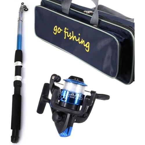 Fishing Rod and Reel Rod Combo kit Portable Fishing Storage Bag Spinning Reel Gear Pole Beginner Childrens Fishing Rod Set