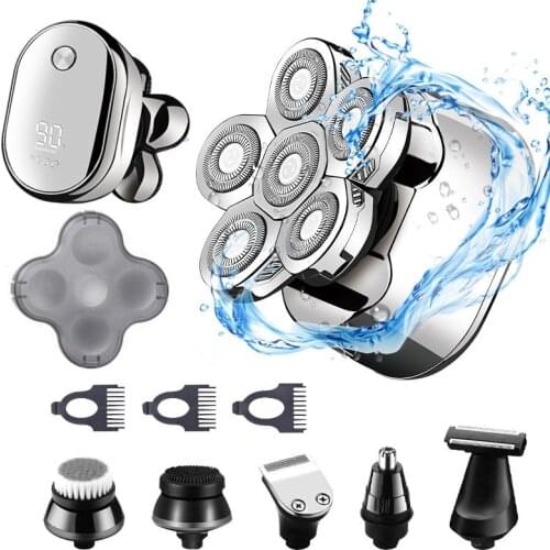 Electric Razor for Bald Men,Professional Waterproof Head Shavers,with Wet/Dry 6 Heads,Faster-Charging, Shaving Side 5D Floating