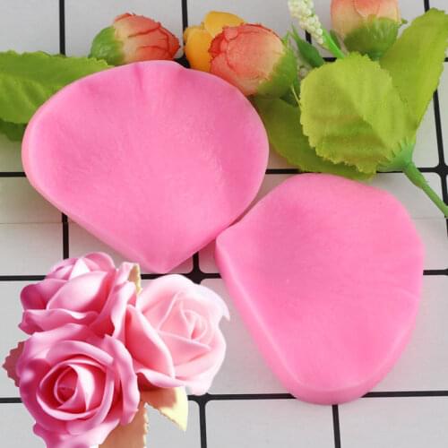 Mujiang Rose Flower Petals Embossed Silicone Mold Flower Making Fondant Cake Decorating Tools Chocolate Candy Polymer Clay Molds