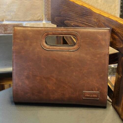 Mens Envelope Bag Simple PU Leather Business Clutch Package Casual File Organization Storage Messenger Bag Handbag Tablet Bags