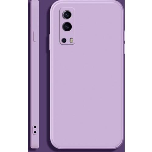 For Vivo IQOO Z3 Soft TPU Silicone Protective Square Phone Casing Simple Purea Colors Back Cover Fundas