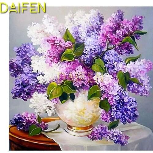Diy square drill diamond painting cross stitch mosaics Full 100% cover embroidery diamond embroidery purple and white lavender