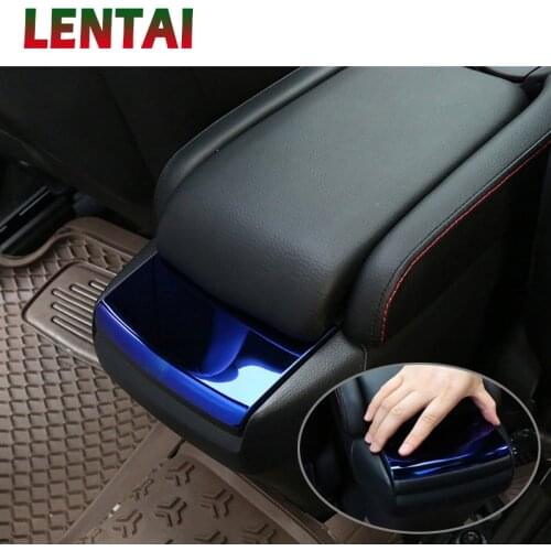 LENTAI Car Styling Stickers For Honda Civic 2018 2019 2016 2017 Accessories Interior Center Console Armrest Box Sequins Cover