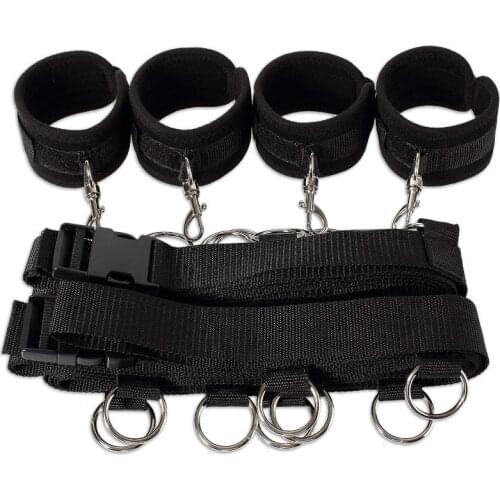 Porn Sex Handcuffs Under Bed BDSM Bondage Wrists Ankle Cuffs Set Adult Games Restraint Fetish Sex Toys for Women Sexy Lingerie