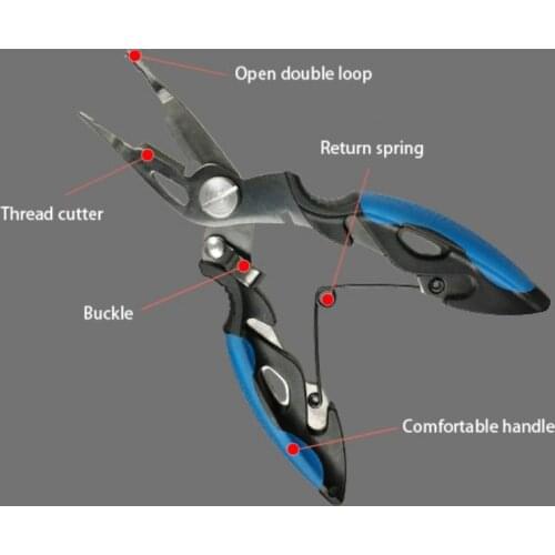 New 1pcs Titanium Plating Small Tip Open Loop Bait Tool Multifunctional Fishing Scissors Lure Plier