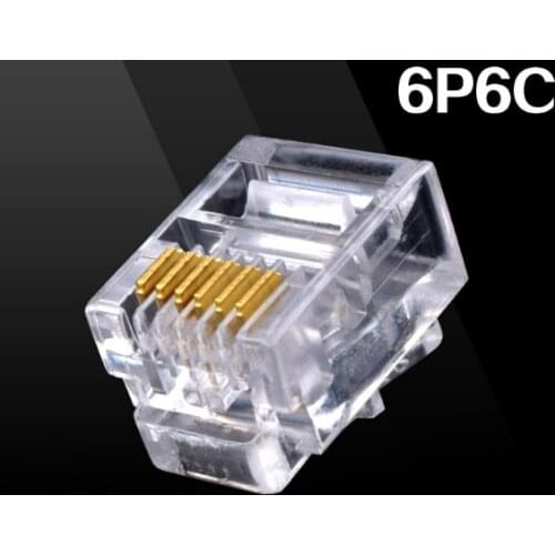 20PCS Durable 6 Pin RJ11 RJ-11 6P6C Modular Plug Telephone Phone Connector and NC Crystal Head